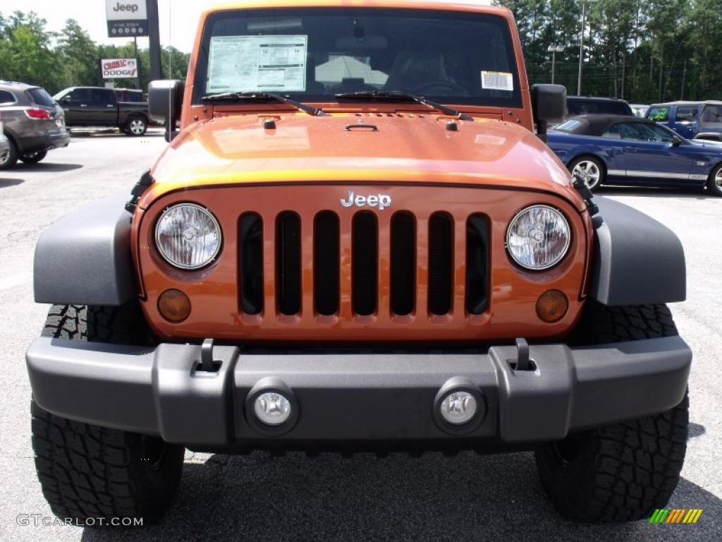 2010 Wrangler Unlimited Sport 4x4 - Mango Tango Pearl / Dark Slate Gray/Medium Slate Gray photo #3