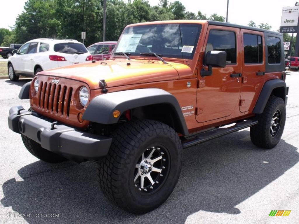 2010 Wrangler Unlimited Sport 4x4 - Mango Tango Pearl / Dark Slate Gray/Medium Slate Gray photo #4