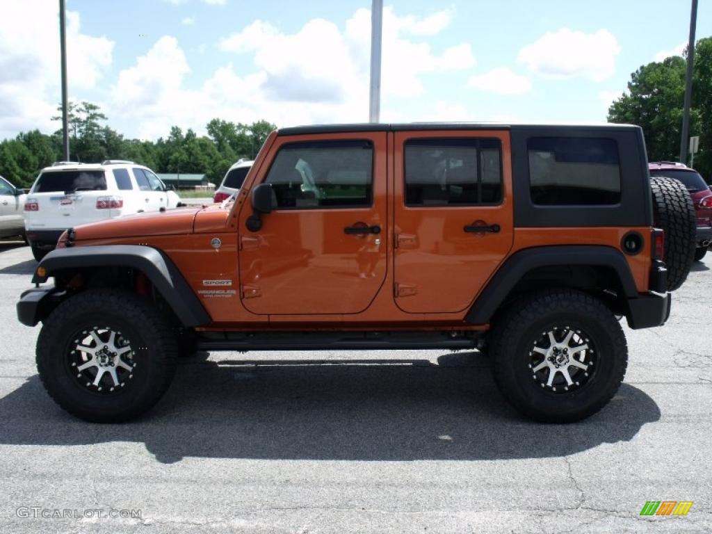 2010 Wrangler Unlimited Sport 4x4 - Mango Tango Pearl / Dark Slate Gray/Medium Slate Gray photo #5