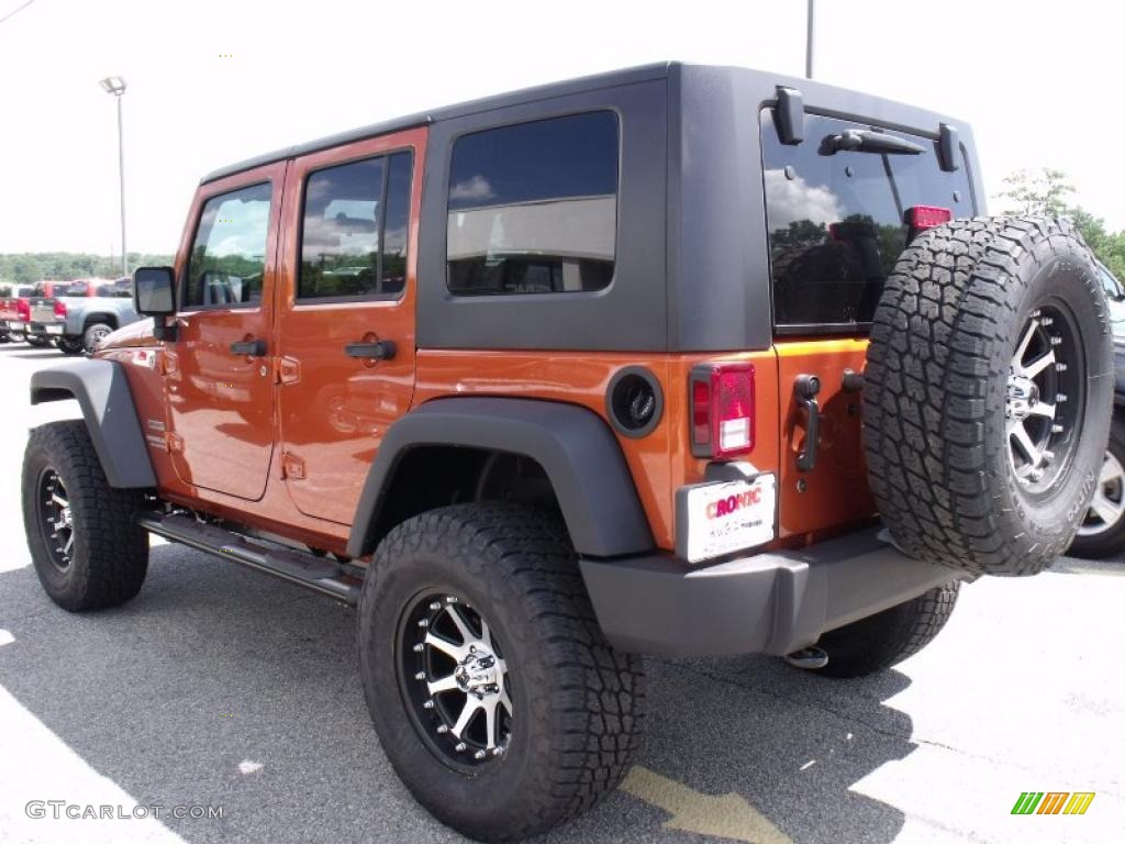 2010 Wrangler Unlimited Sport 4x4 - Mango Tango Pearl / Dark Slate Gray/Medium Slate Gray photo #6