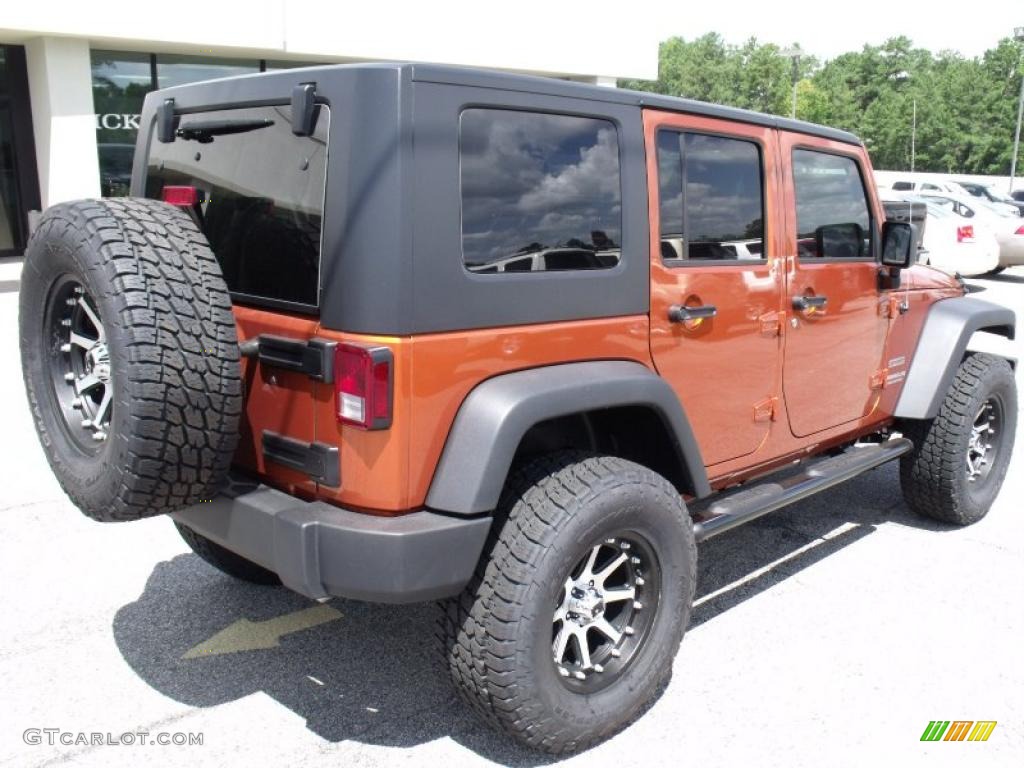 2010 Wrangler Unlimited Sport 4x4 - Mango Tango Pearl / Dark Slate Gray/Medium Slate Gray photo #8