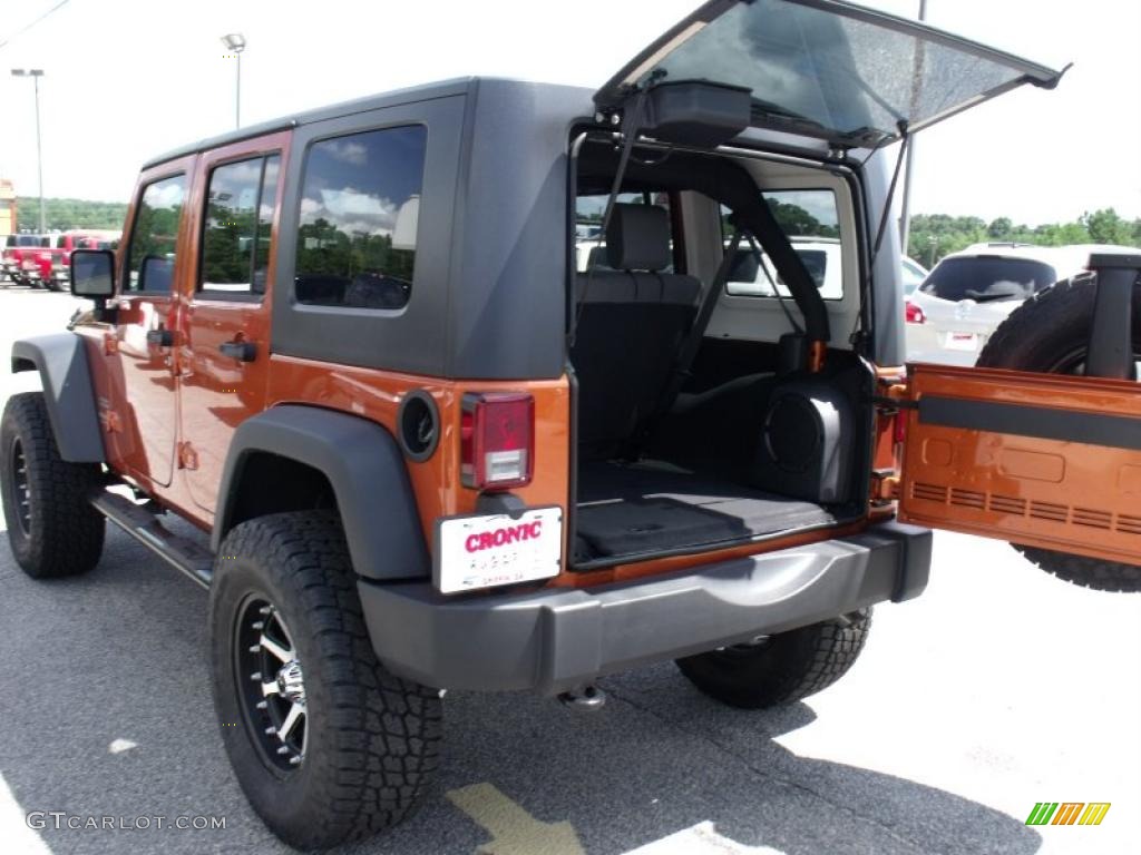 2010 Wrangler Unlimited Sport 4x4 - Mango Tango Pearl / Dark Slate Gray/Medium Slate Gray photo #14