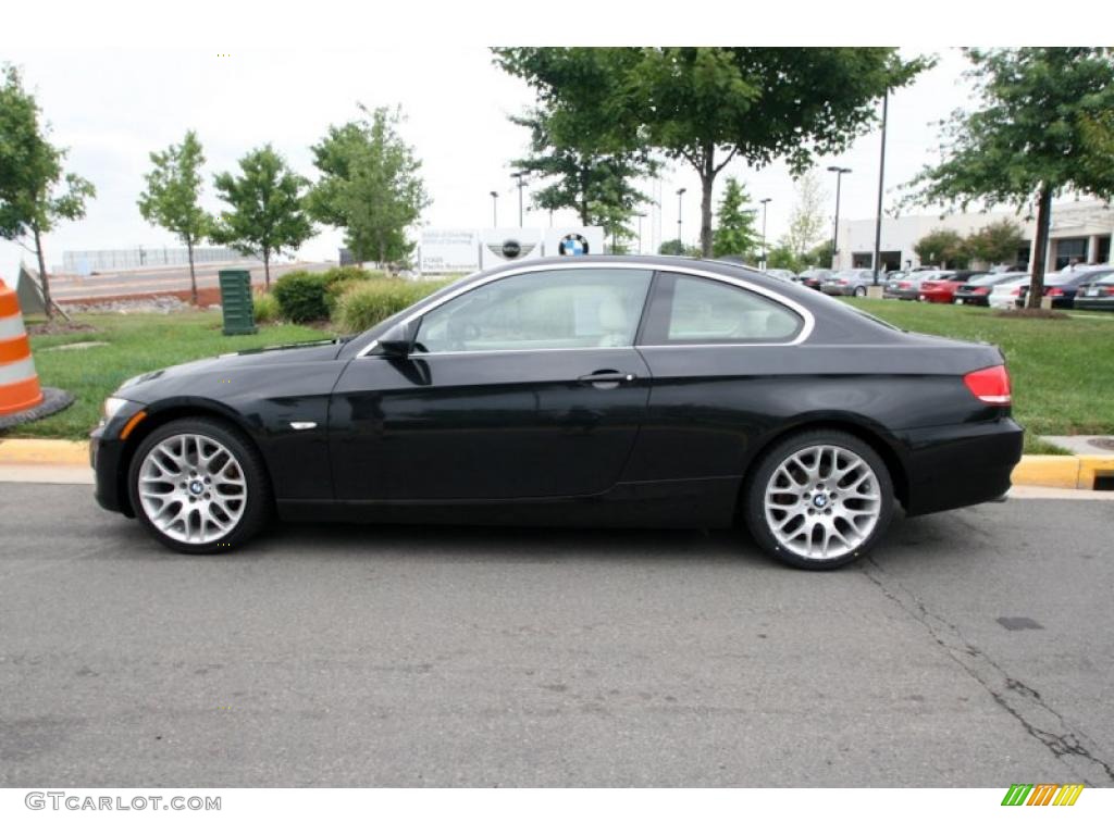 2008 3 Series 328xi Coupe - Jet Black / Beige photo #3