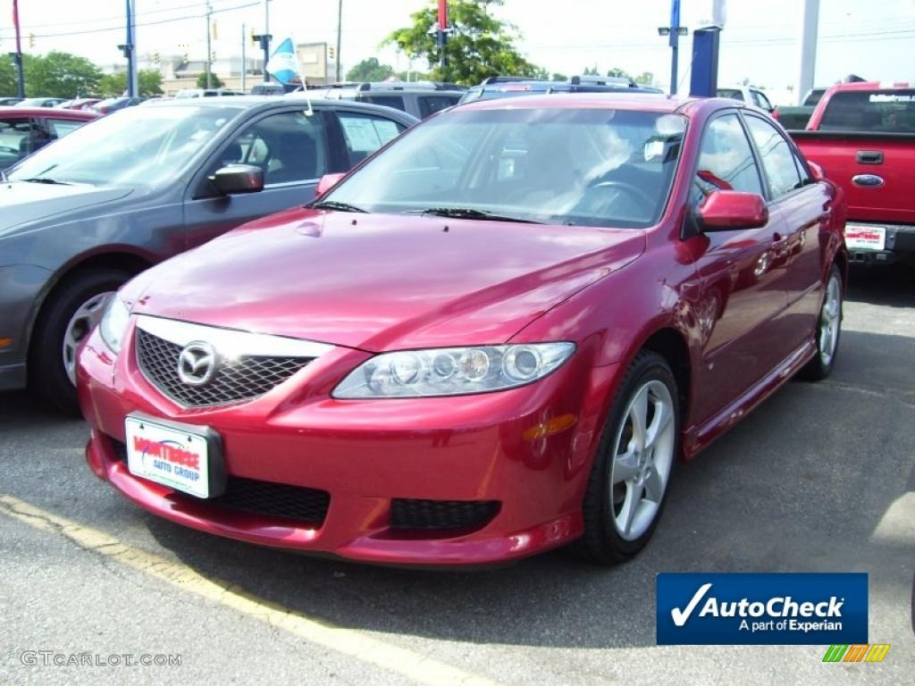 2004 MAZDA6 s Sport Sedan - Redfire Metallic / Black photo #1