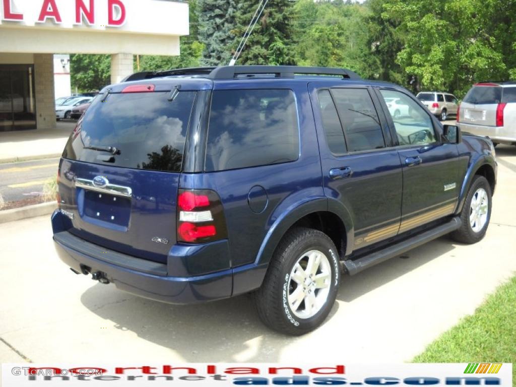 2007 Explorer XLT 4x4 - Dark Blue Pearl Metallic / Camel photo #2