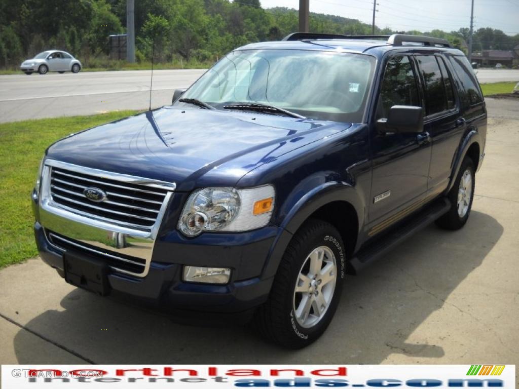 2007 Explorer XLT 4x4 - Dark Blue Pearl Metallic / Camel photo #12