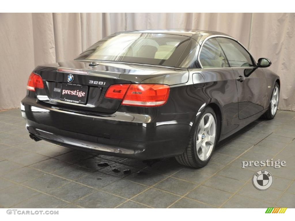 2007 3 Series 328i Convertible - Jet Black / Cream Beige photo #2