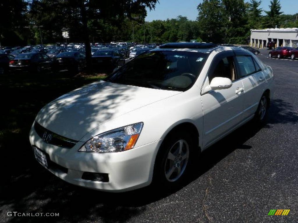 2007 Accord Hybrid Sedan - Premium White Pearl / Ivory photo #8