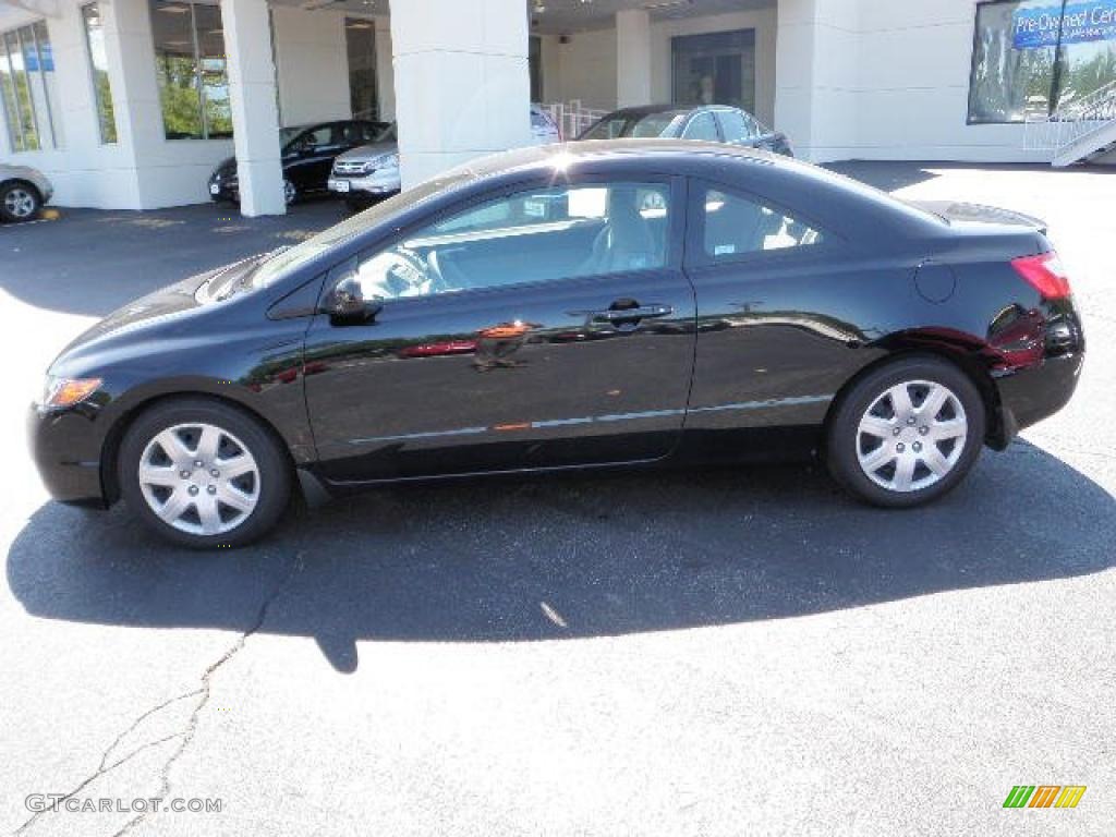 2007 Civic LX Coupe - Nighthawk Black Pearl / Gray photo #1