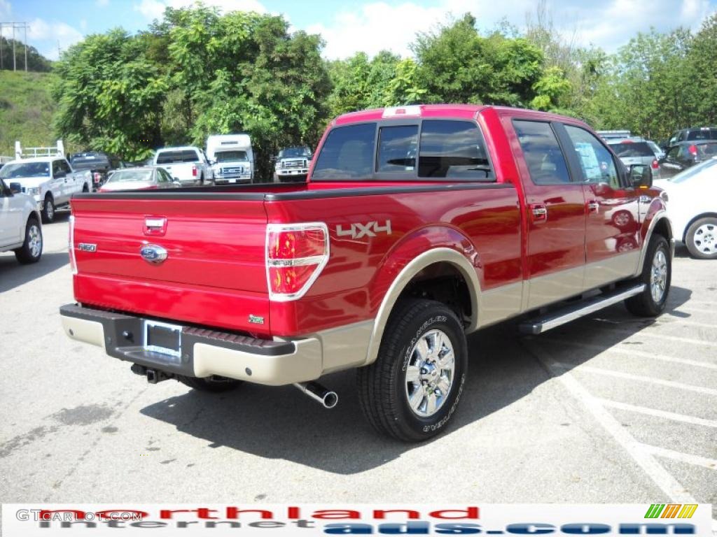 2010 F150 Lariat SuperCrew 4x4 - Red Candy Metallic / Tan photo #6