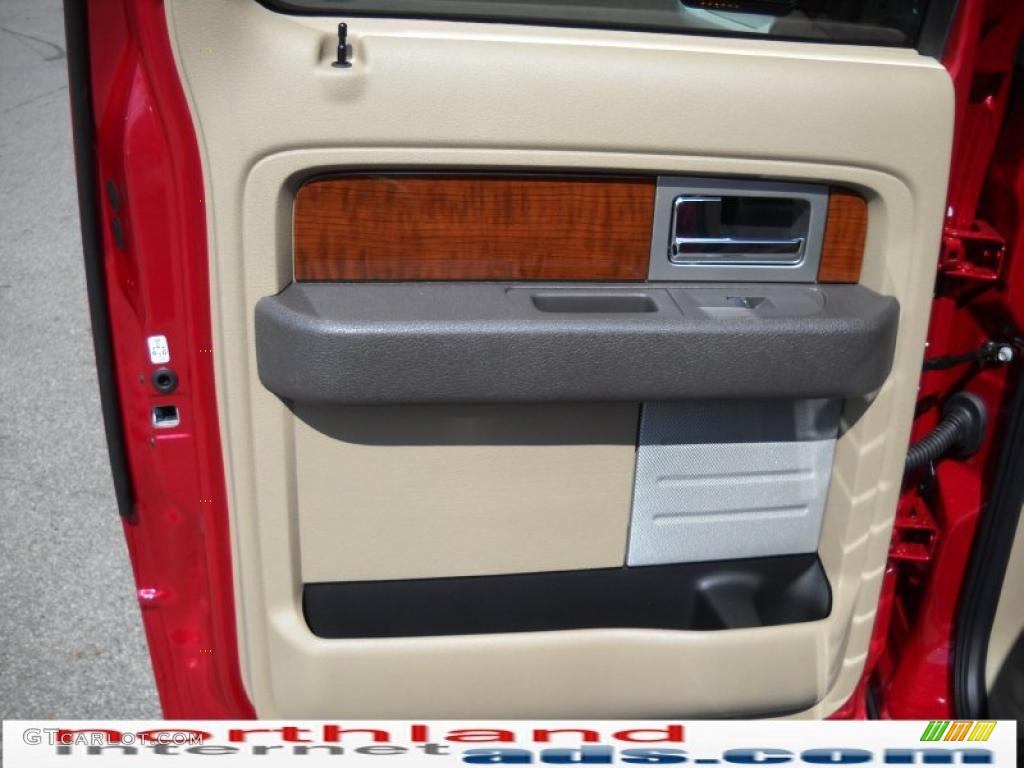 2010 F150 Lariat SuperCrew 4x4 - Red Candy Metallic / Tan photo #13