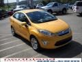 2011 Yellow Blaze Metallic Tri-Coat Ford Fiesta SEL Sedan  photo #4