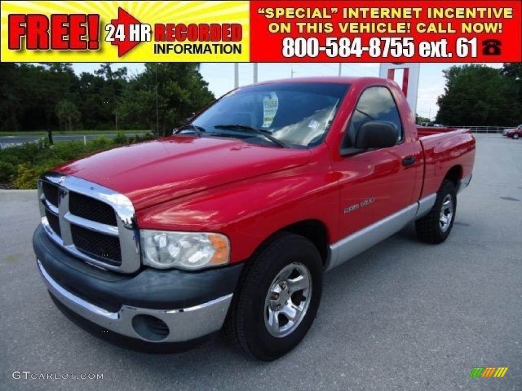 2003 Ram 1500 ST Regular Cab - Flame Red / Gray photo #1