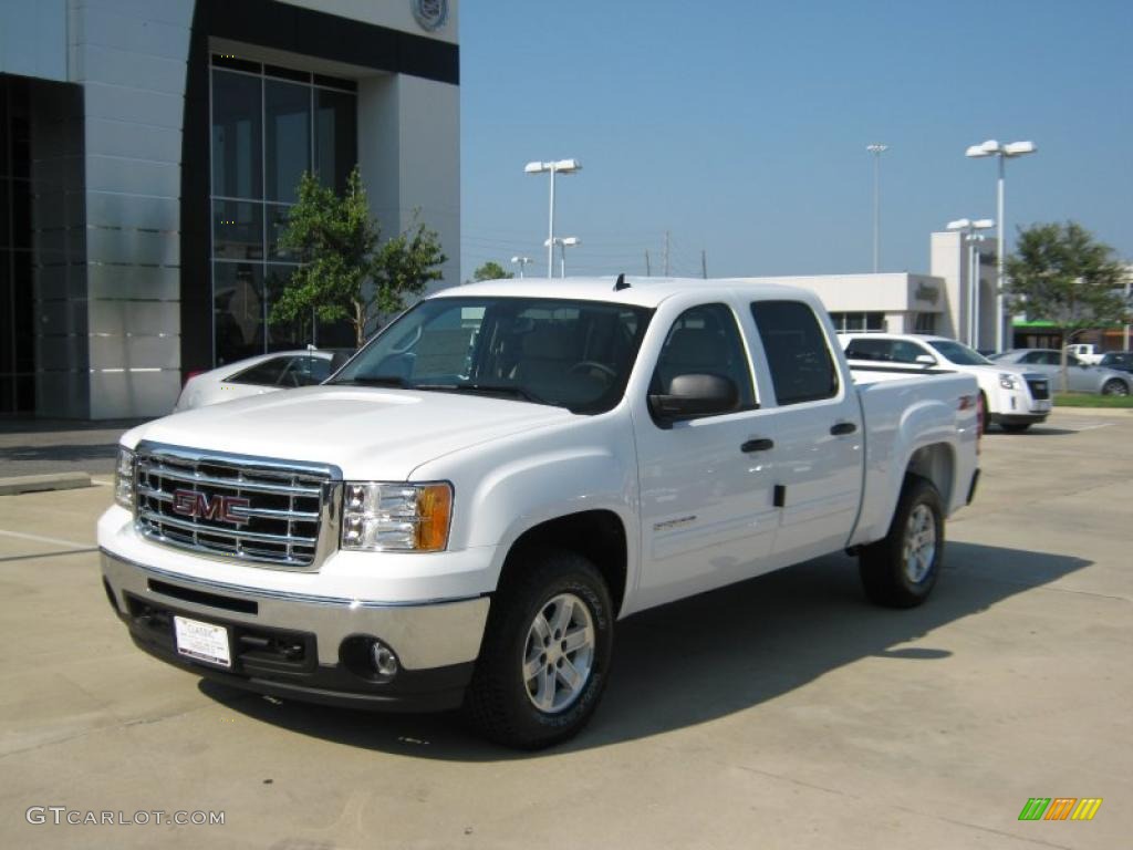 2010 Sierra 1500 SLE Crew Cab 4x4 - Summit White / Cocoa/Light Cashmere photo #1