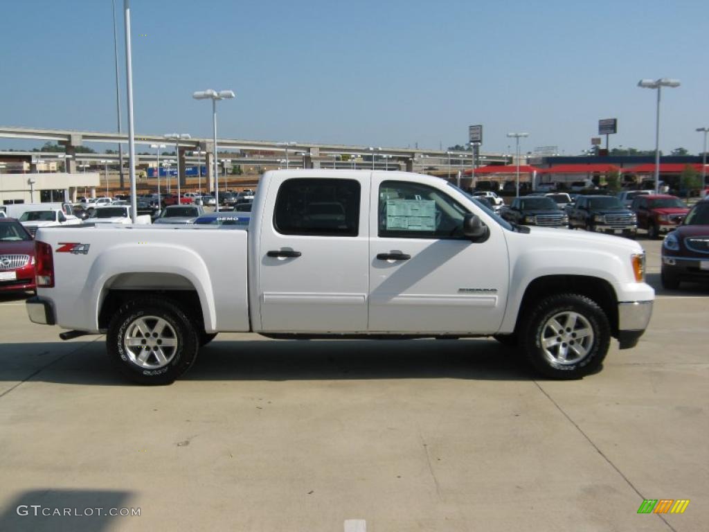 2010 Sierra 1500 SLE Crew Cab 4x4 - Summit White / Cocoa/Light Cashmere photo #6