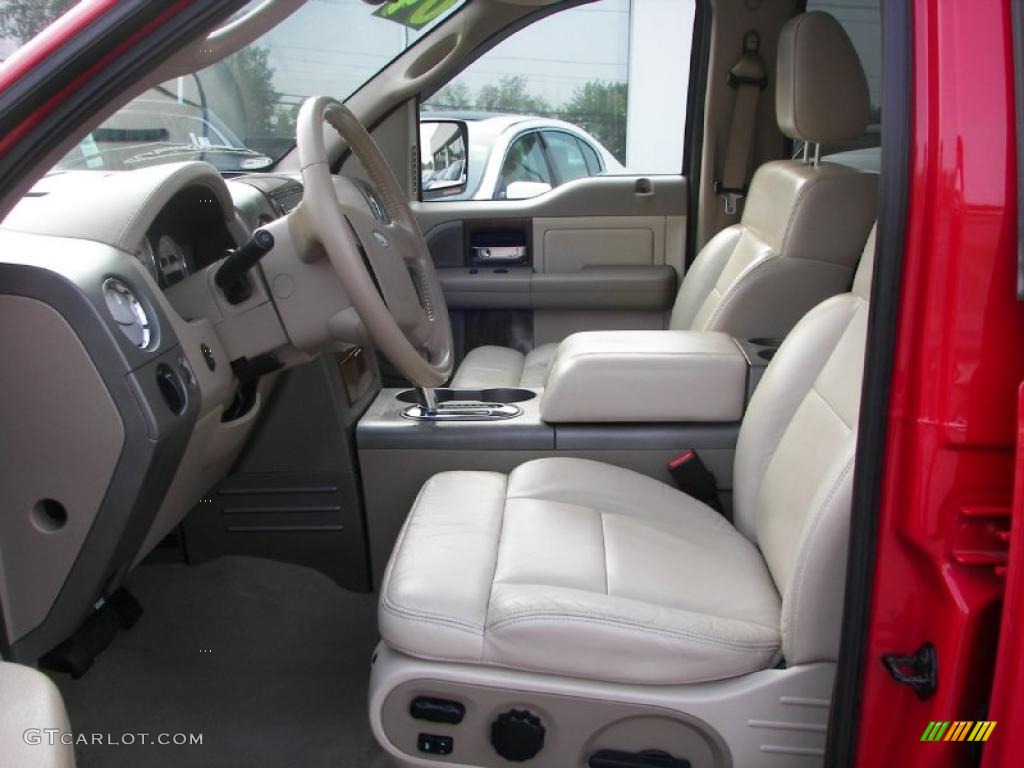 2004 F150 Lariat SuperCrew 4x4 - Bright Red / Tan photo #5