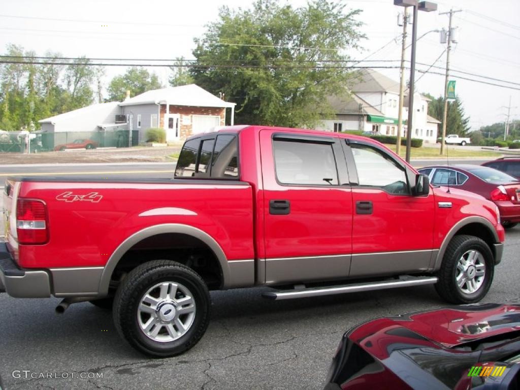 2004 F150 Lariat SuperCrew 4x4 - Bright Red / Tan photo #21