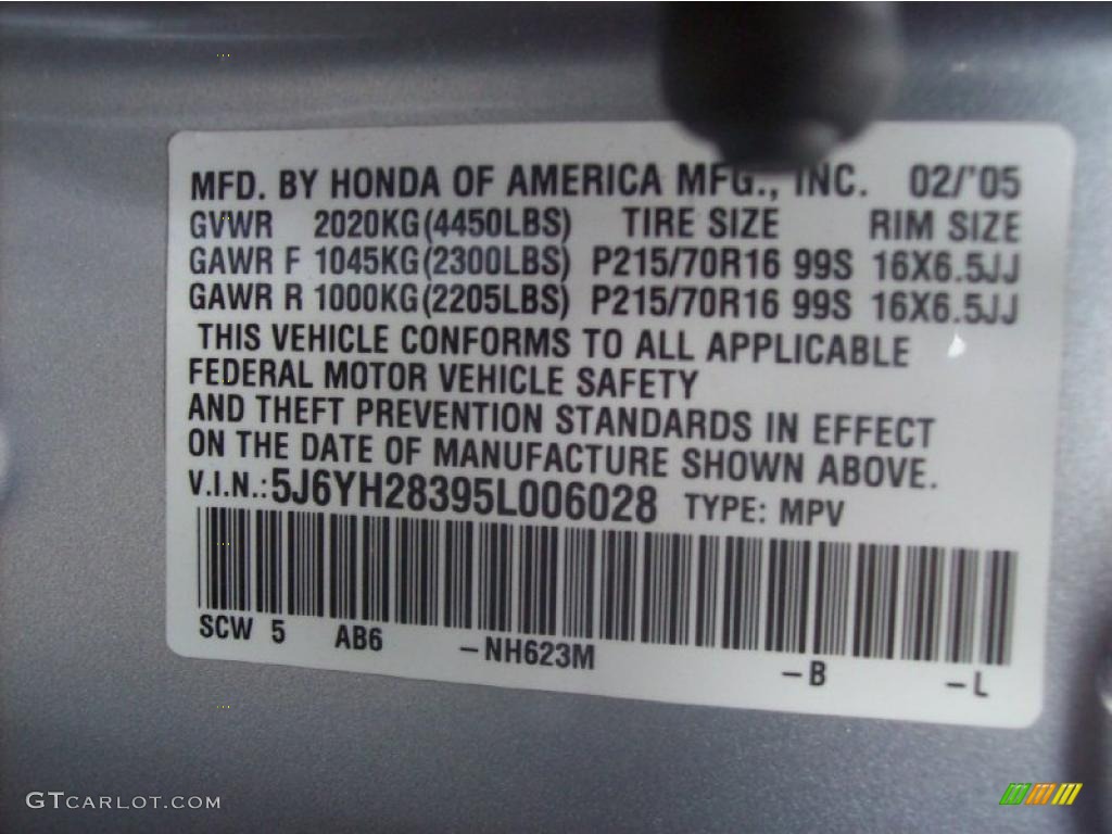 2005 Element LX AWD - Satin Silver Metallic / Gray/Blue photo #25