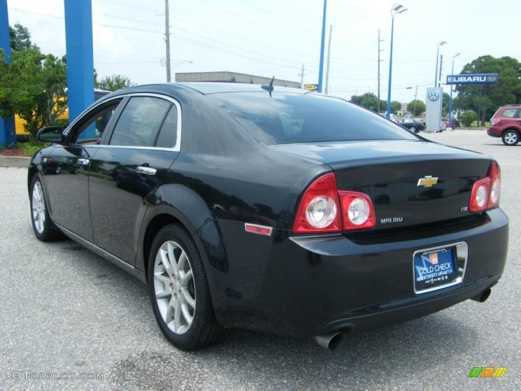 2008 Malibu LTZ Sedan - Black Granite Metallic / Ebony/Brick Red photo #3