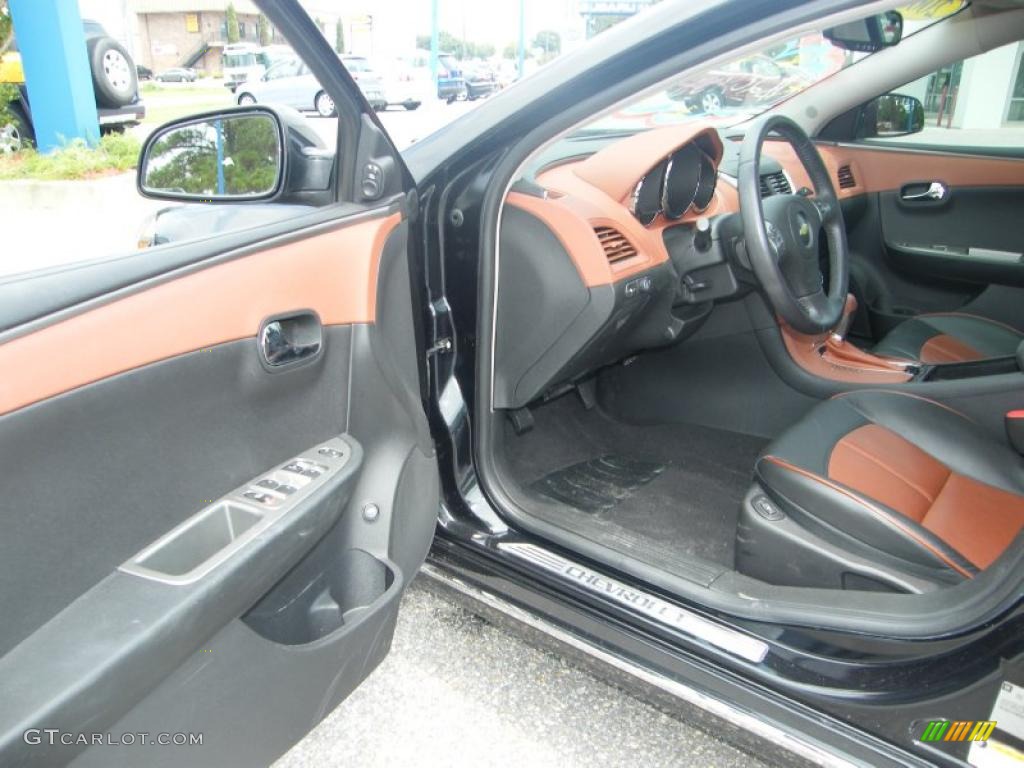 2008 Malibu LTZ Sedan - Black Granite Metallic / Ebony/Brick Red photo #13