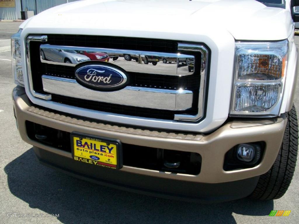 2011 F250 Super Duty King Ranch Crew Cab 4x4 - White Platinum Metallic Tri-Coat / Chaparral Leather photo #1