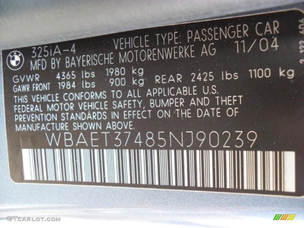 2005 3 Series 325i Sedan - Steel Blue Metallic / Grey photo #6