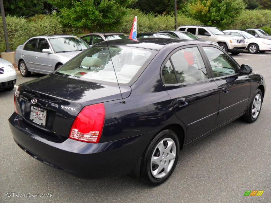 2006 Elantra GLS Sedan - Moonlit Dark Blue / Gray photo #4