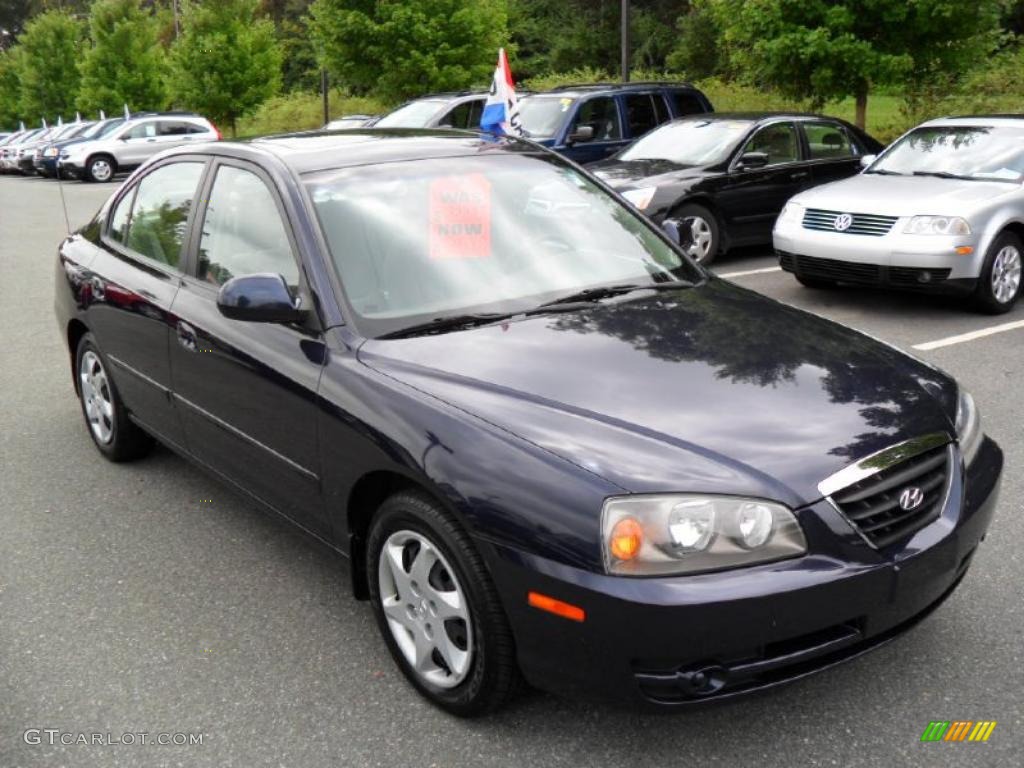 2006 Elantra GLS Sedan - Moonlit Dark Blue / Gray photo #5