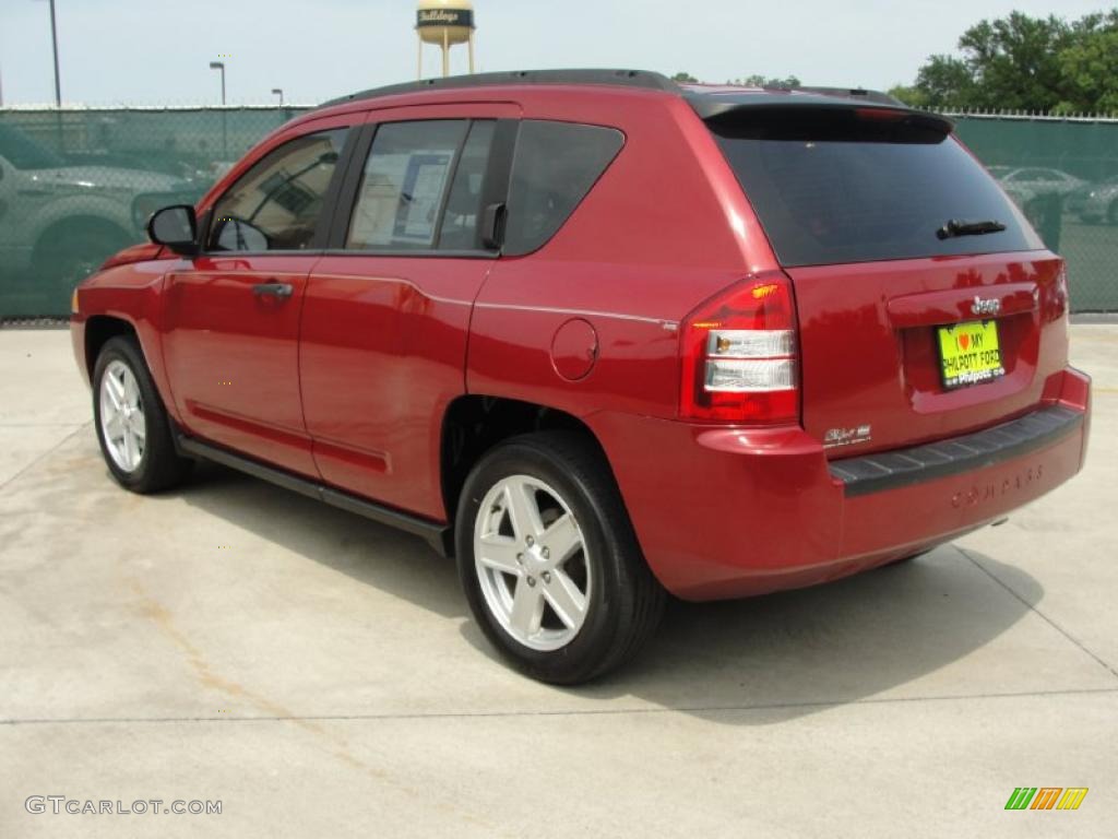 2007 Compass Sport - Inferno Red Crystal Pearlcoat / Pastel Slate Gray photo #5