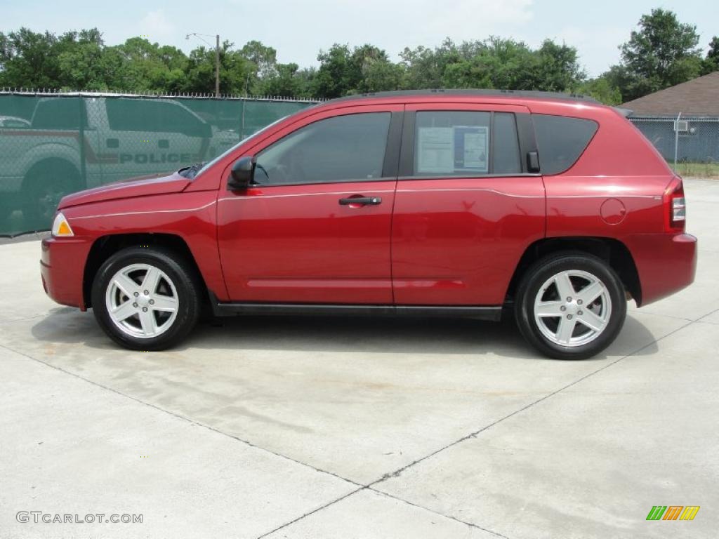2007 Compass Sport - Inferno Red Crystal Pearlcoat / Pastel Slate Gray photo #6