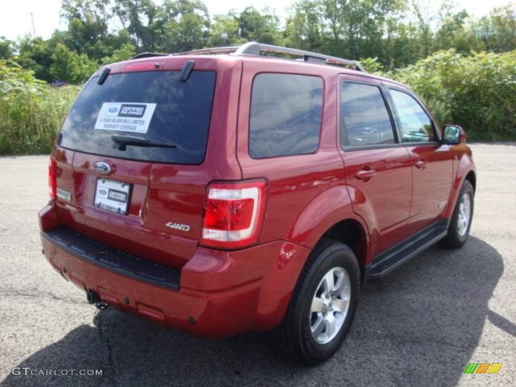 2008 Escape Limited 4WD - Redfire Metallic / Charcoal photo #3