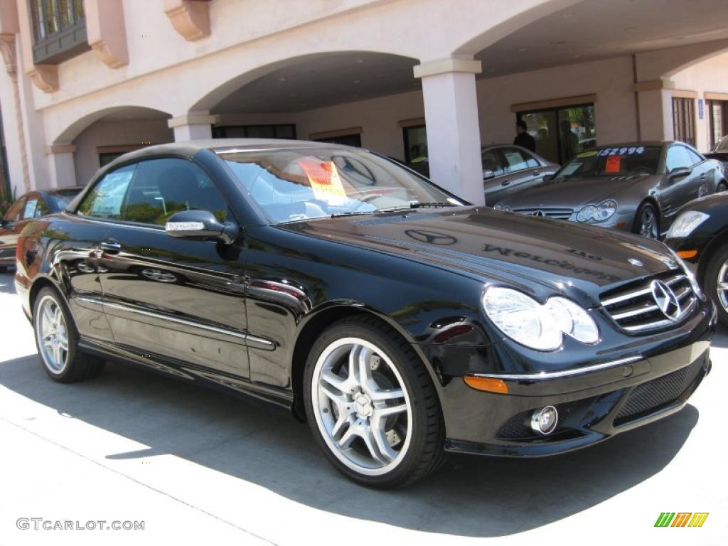 2009 CLK 550 Cabriolet - Black / Black photo #1