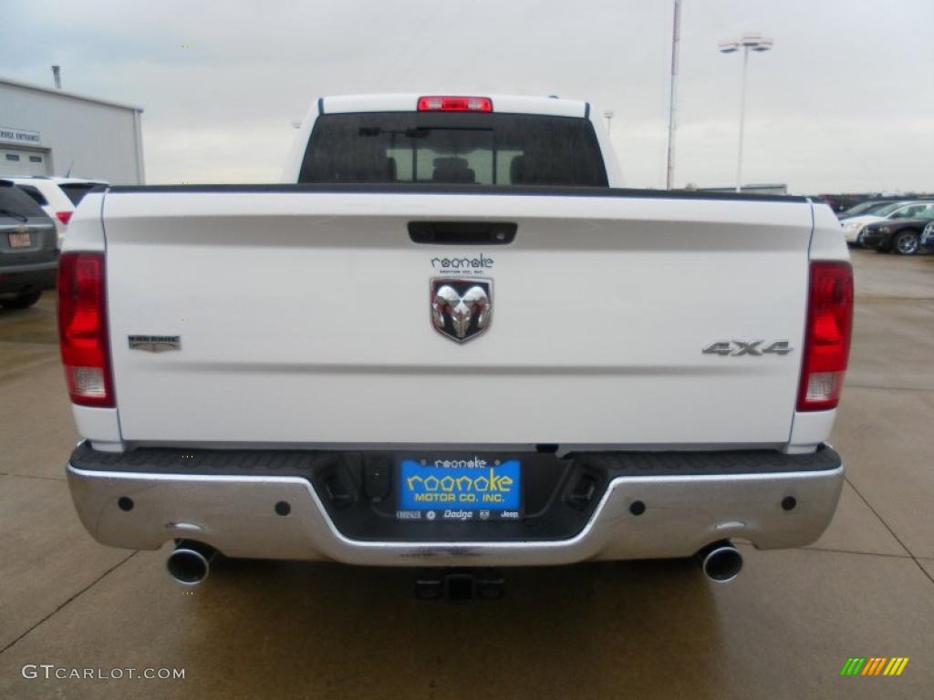2011 Ram 1500 Laramie Quad Cab 4x4 - Bright White / Light Pebble Beige/Bark Brown photo #3