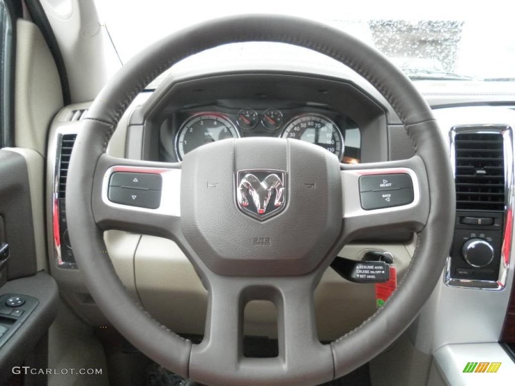 2011 Ram 1500 Laramie Quad Cab 4x4 - Bright White / Light Pebble Beige/Bark Brown photo #12