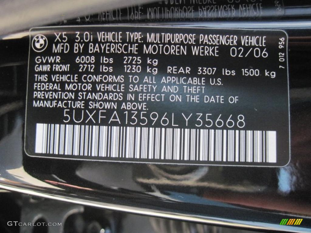 2006 X5 3.0i - Black Sapphire Metallic / Black photo #12