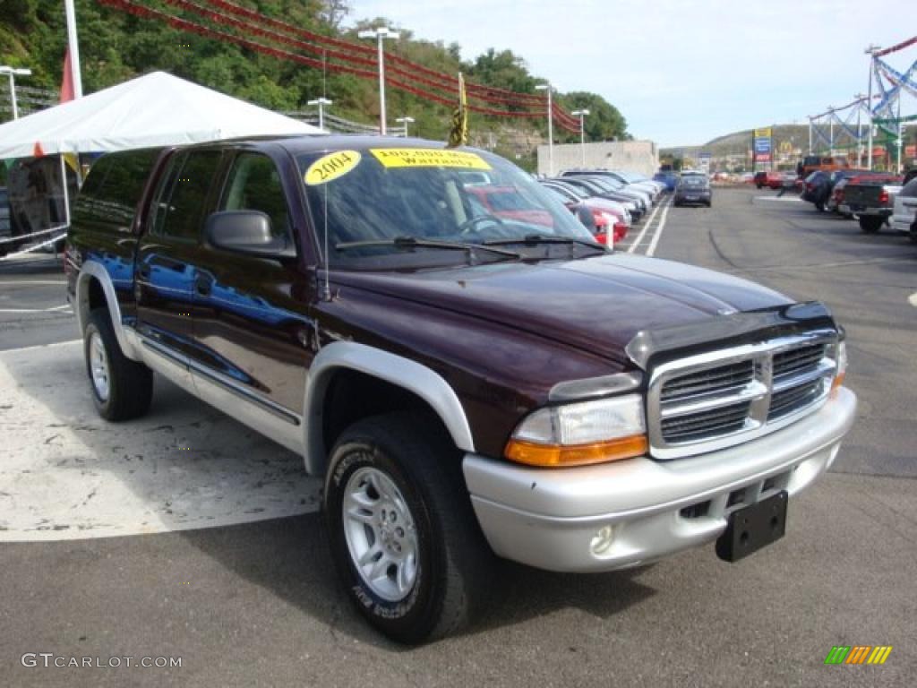 2004 Dakota SLT Quad Cab 4x4 - Deep Molten Red Pearl / Dark Slate Gray photo #6