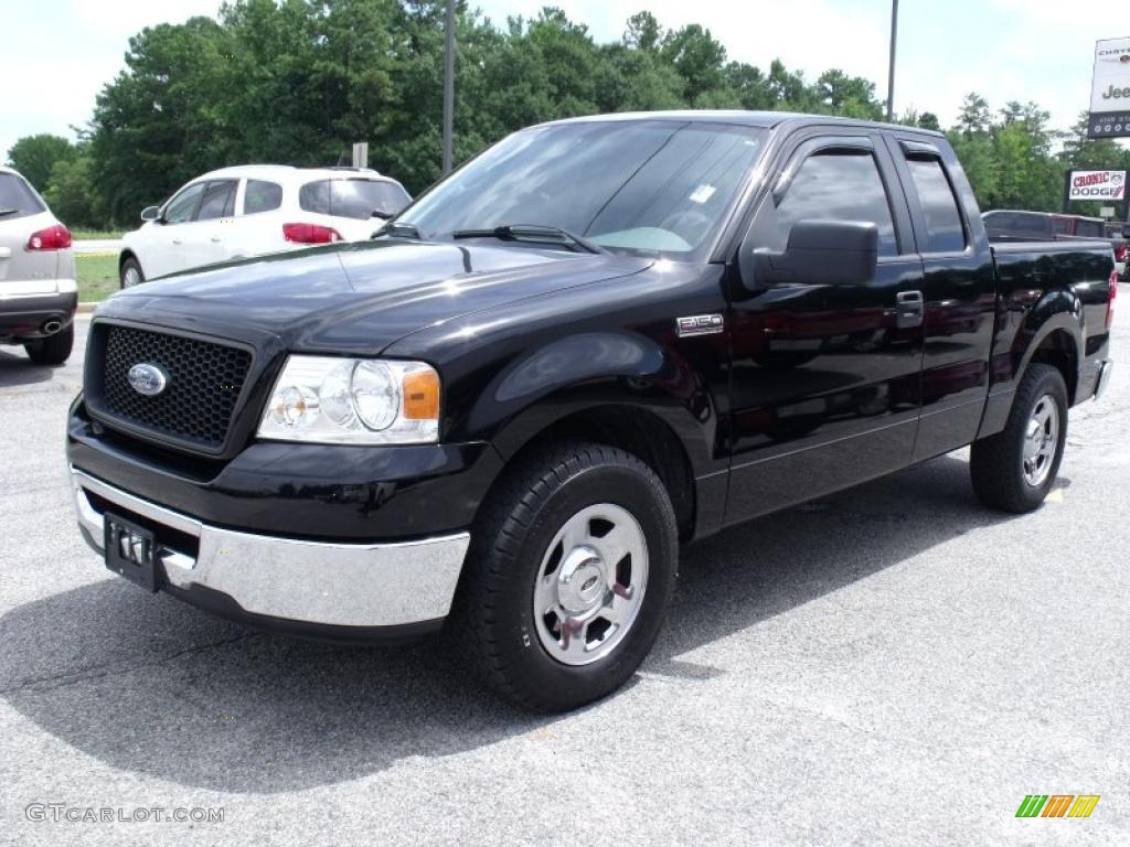 2006 F150 XLT SuperCab - Black / Medium/Dark Flint photo #4