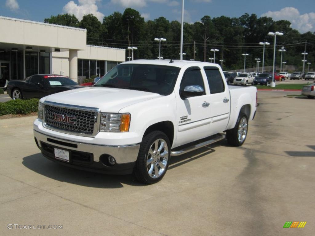 2009 Sierra 1500 SLE Texas Edition Crew Cab - Summit White / Texas Edition Black/White photo #1