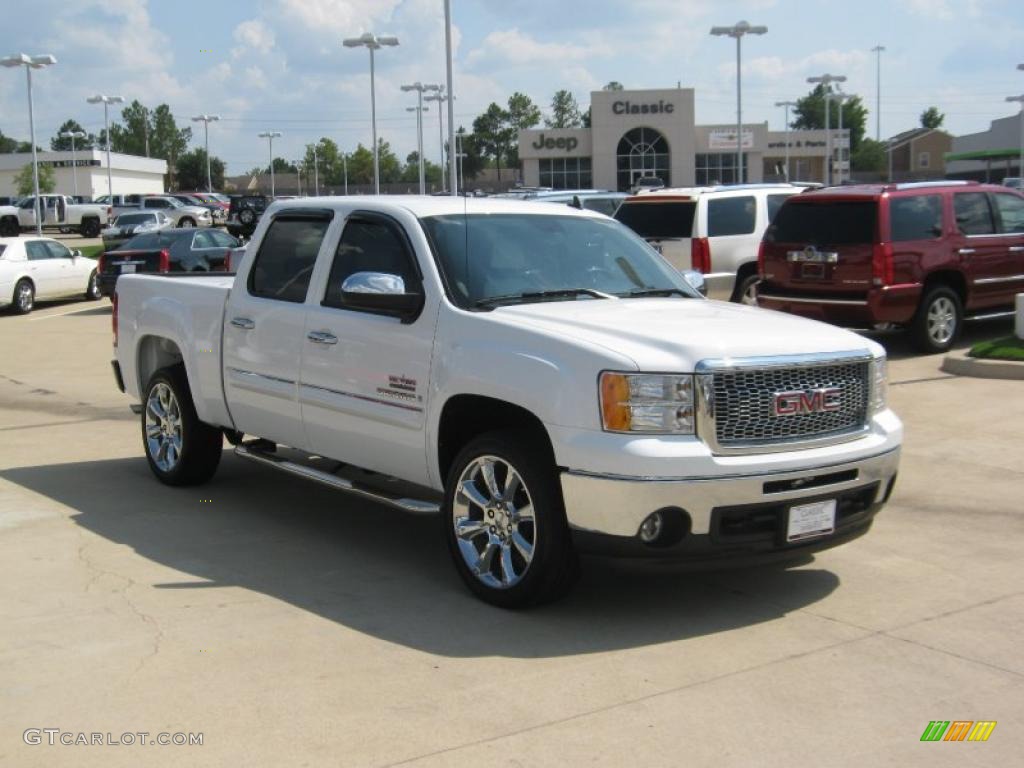 2009 Sierra 1500 SLE Texas Edition Crew Cab - Summit White / Texas Edition Black/White photo #7