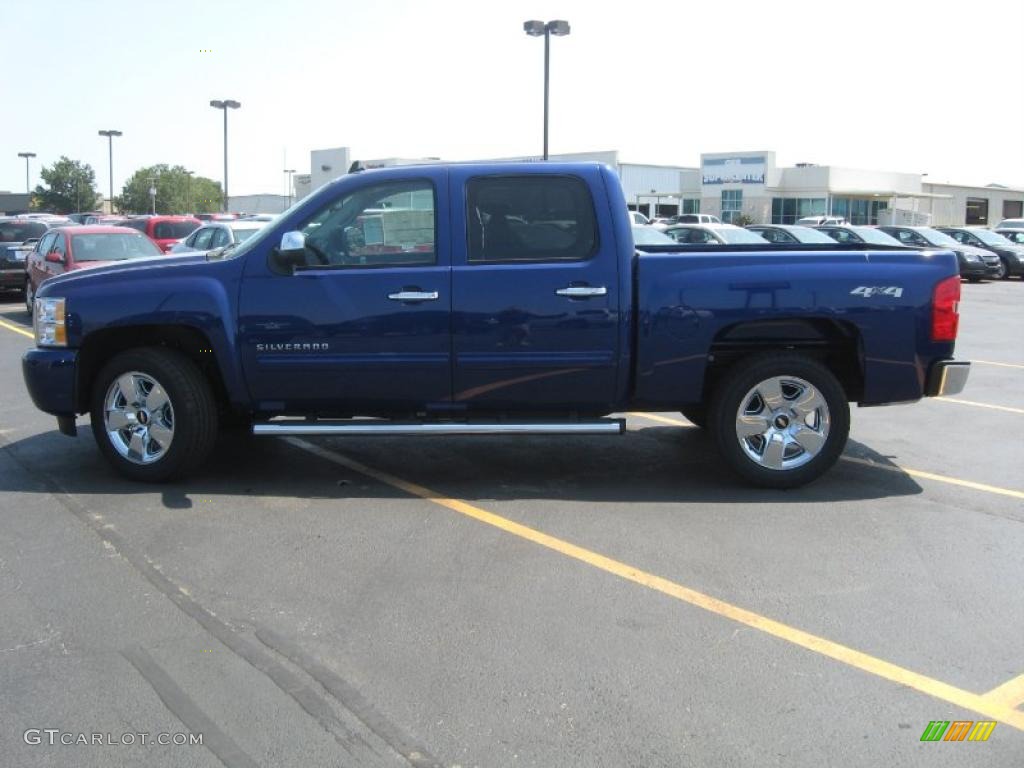 2010 Silverado 1500 LT Crew Cab 4x4 - Laser Blue Metallic / Light Titanium/Ebony photo #8