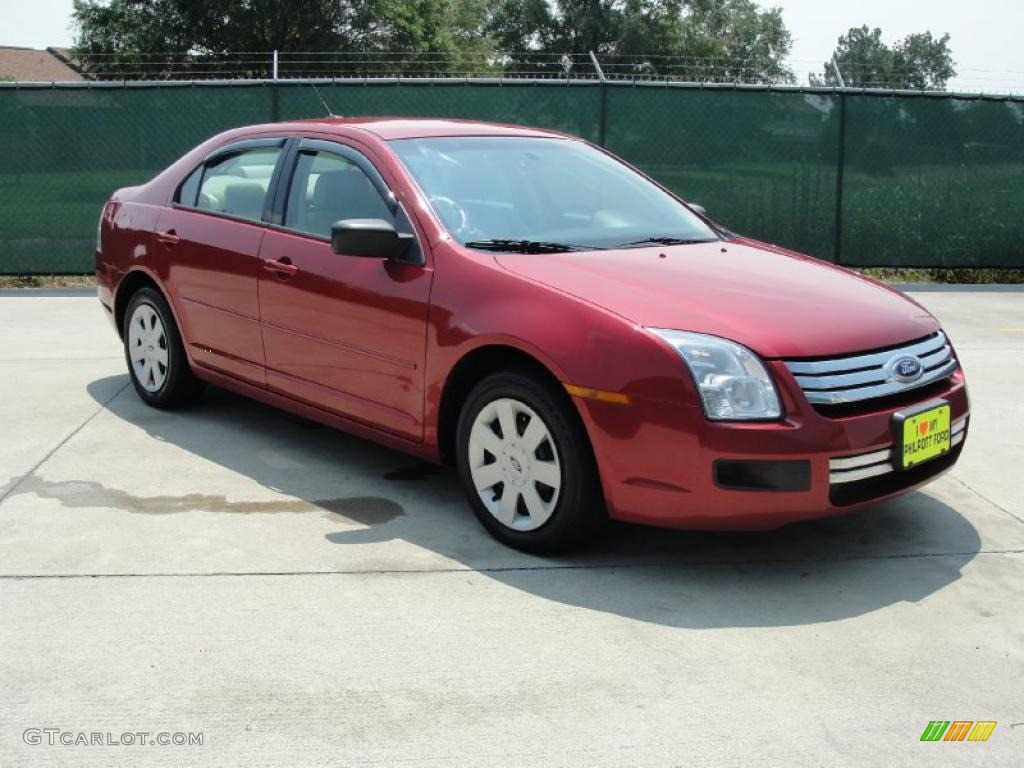 2008 Fusion S - Redfire Metallic / Medium Light Stone photo #1