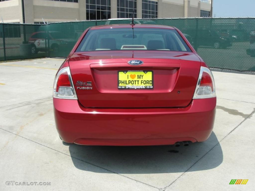 2008 Fusion S - Redfire Metallic / Medium Light Stone photo #4