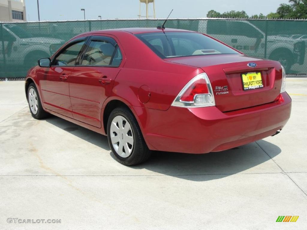 2008 Fusion S - Redfire Metallic / Medium Light Stone photo #5