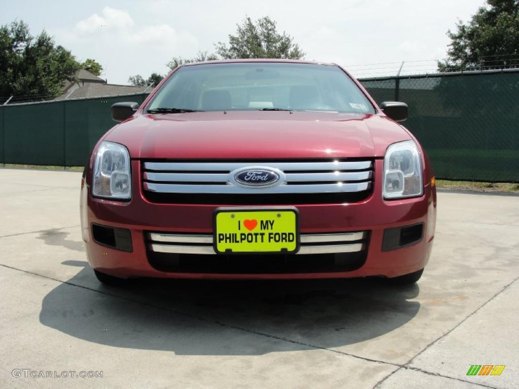 2008 Fusion S - Redfire Metallic / Medium Light Stone photo #9
