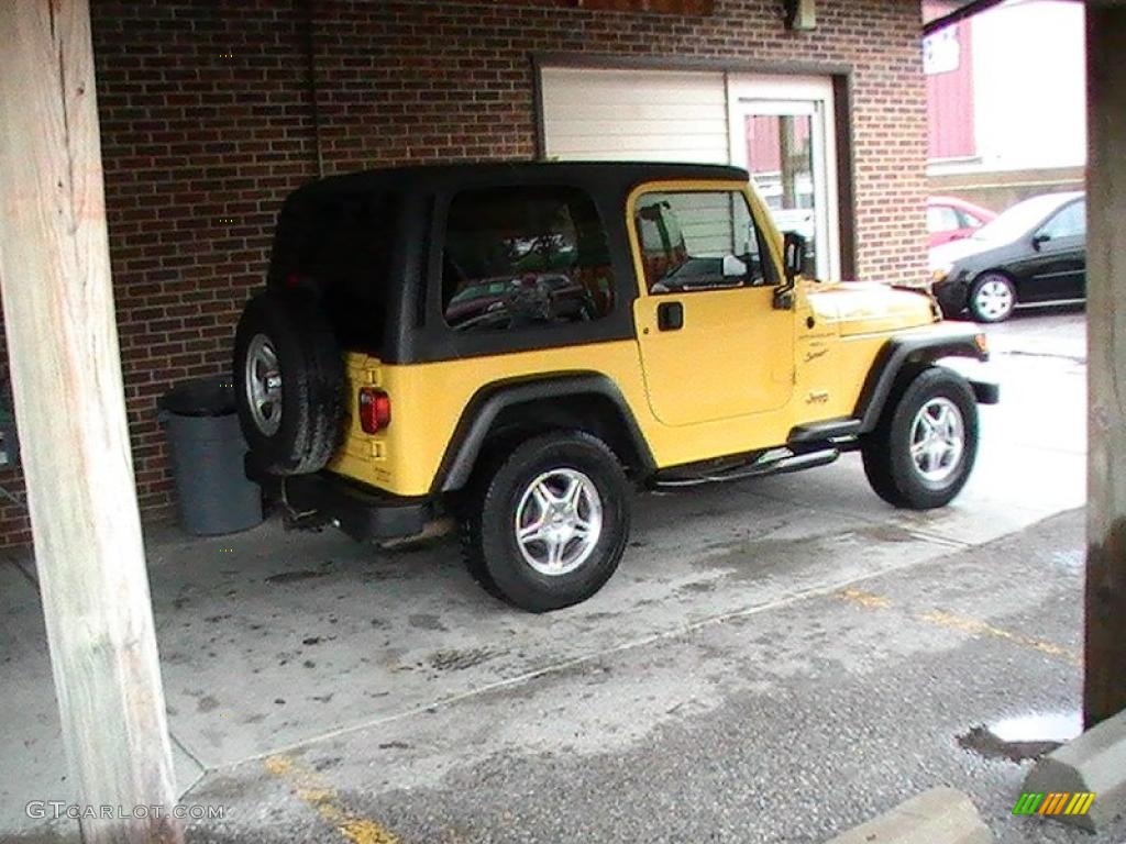 2000 Wrangler Sport 4x4 - Solar Yellow / Agate photo #6