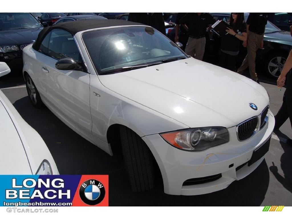 2008 1 Series 135i Convertible - Alpine White / Taupe photo #1
