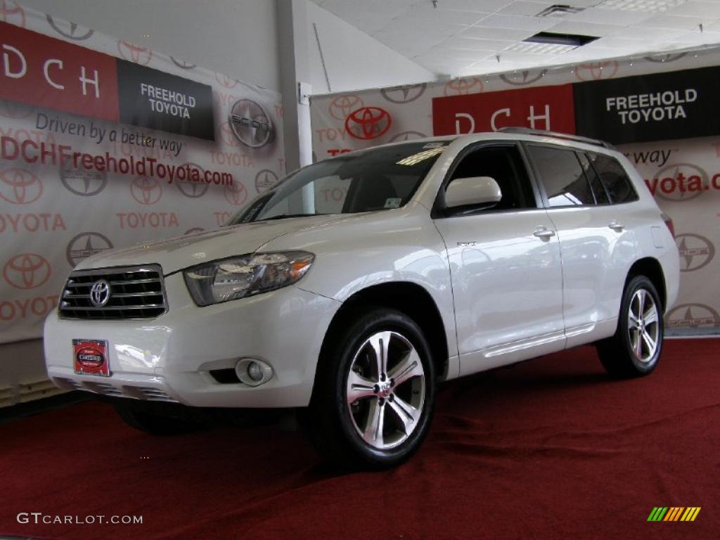 2009 Highlander Sport 4WD - Blizzard White Pearl / Black photo #1