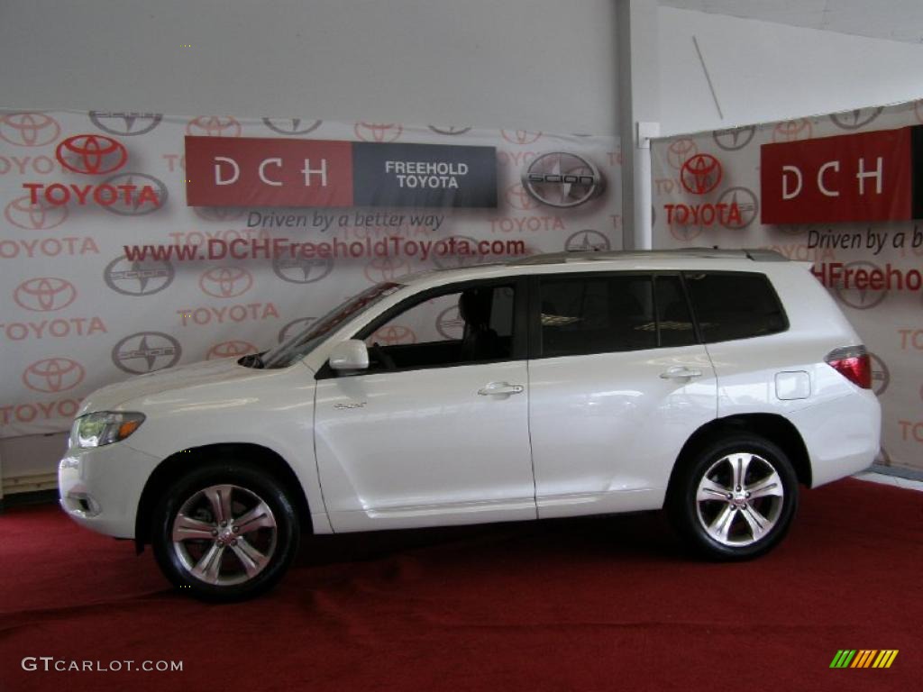 2009 Highlander Sport 4WD - Blizzard White Pearl / Black photo #4