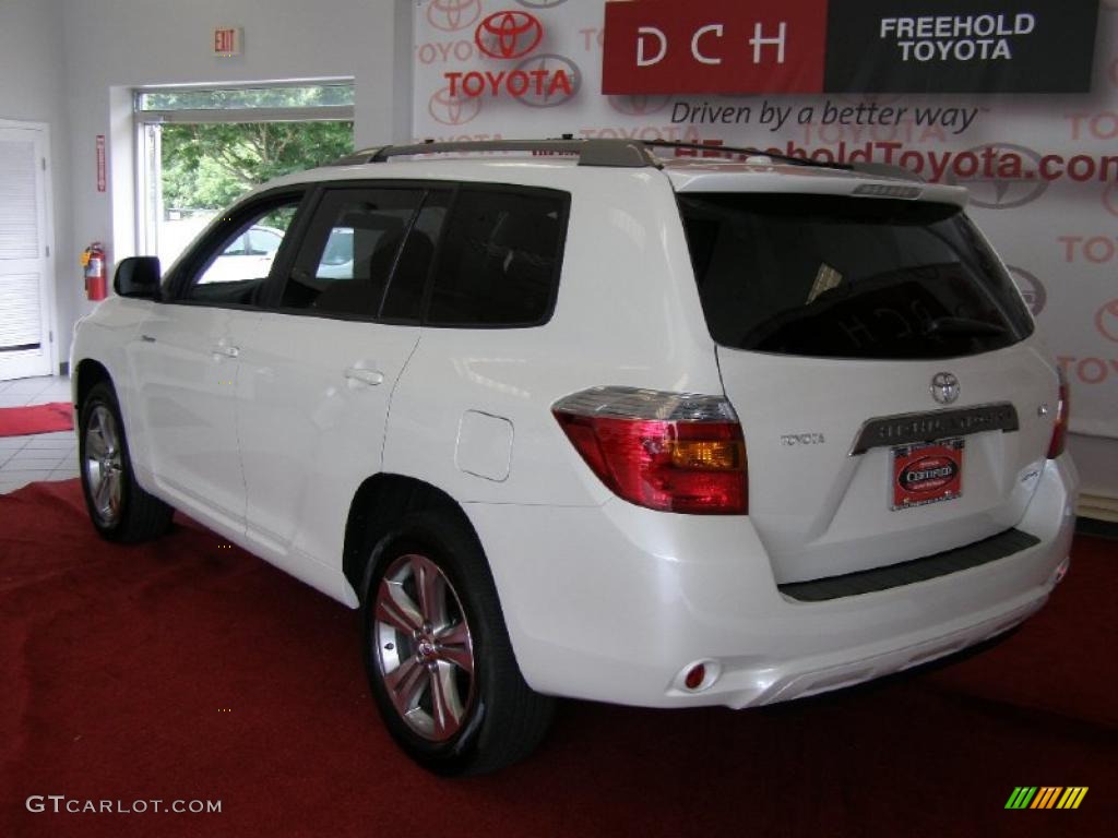 2009 Highlander Sport 4WD - Blizzard White Pearl / Black photo #6