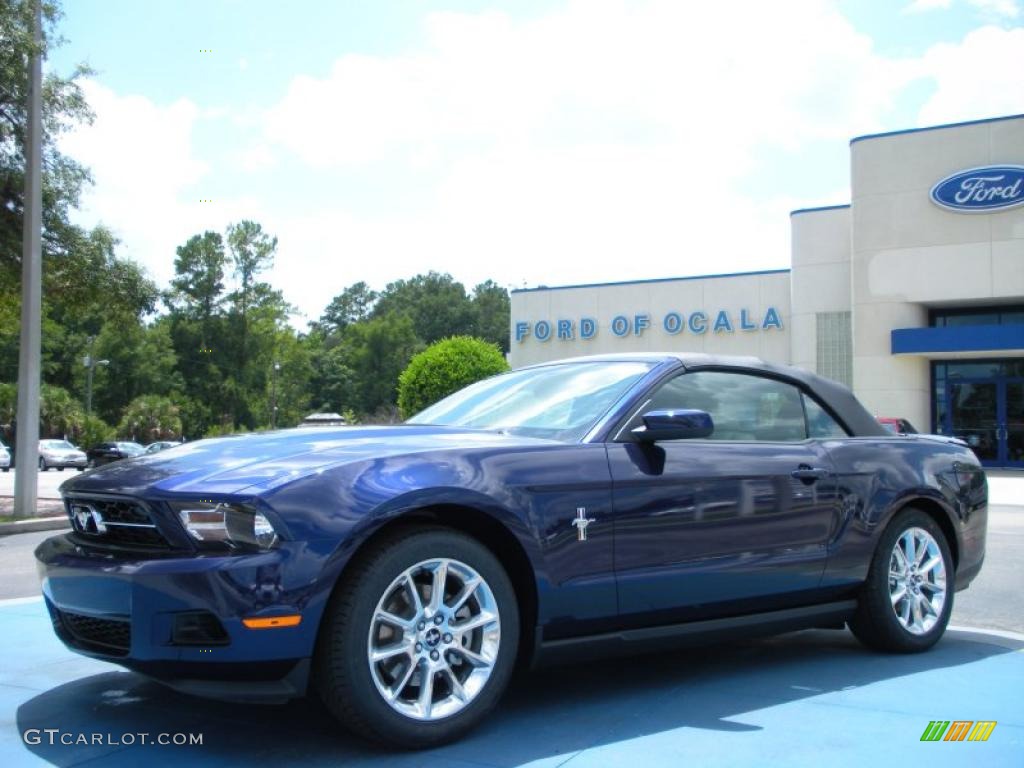2011 Mustang V6 Premium Convertible - Kona Blue Metallic / Stone photo #1